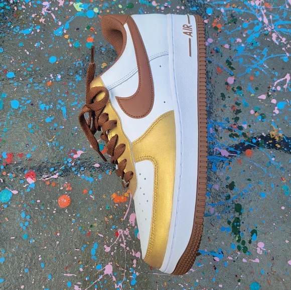 Nike | Shoes | Nike Air Force One Custom Size Gold Fashion  display picture 2